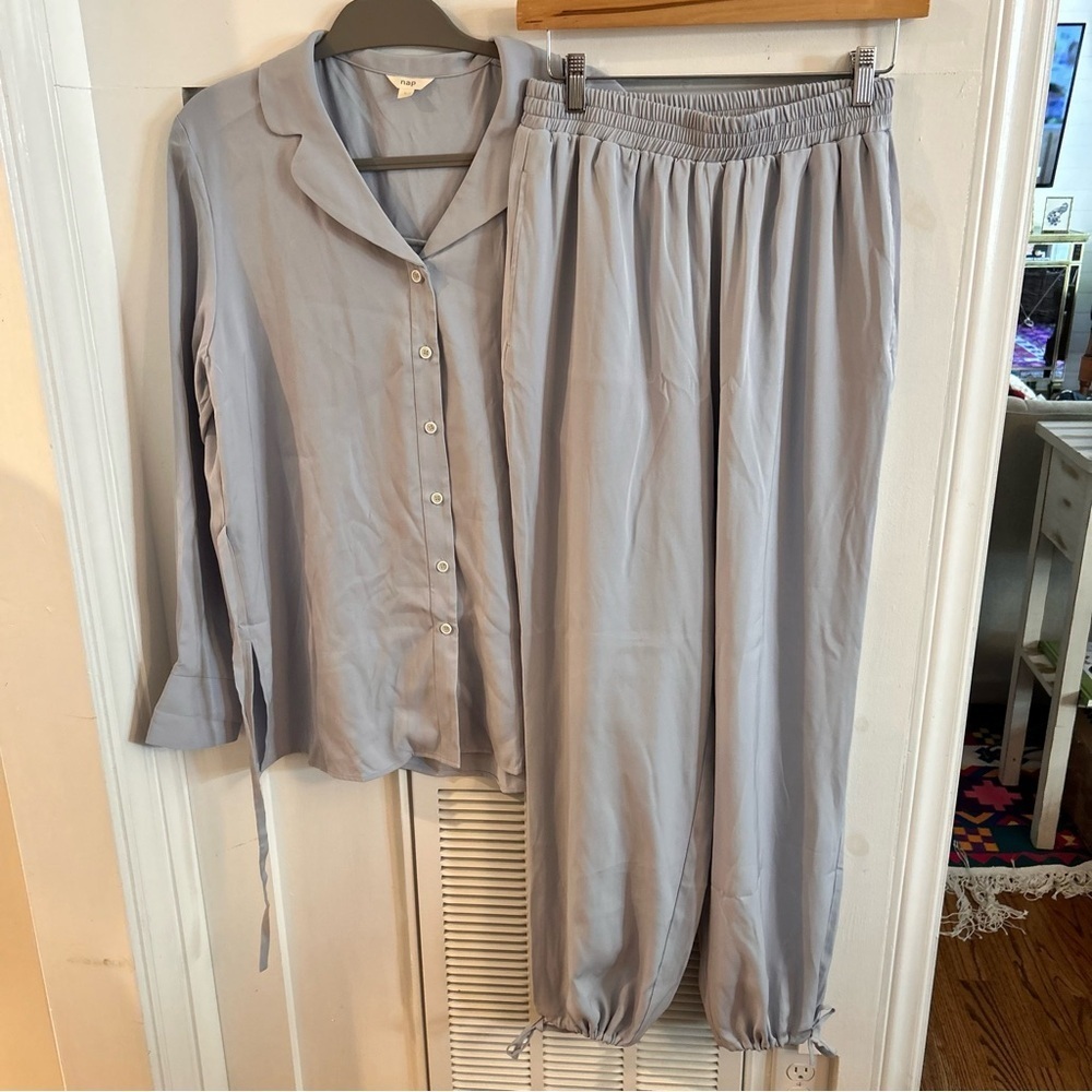 Nap Light Blue Pajama Set size large loungewear